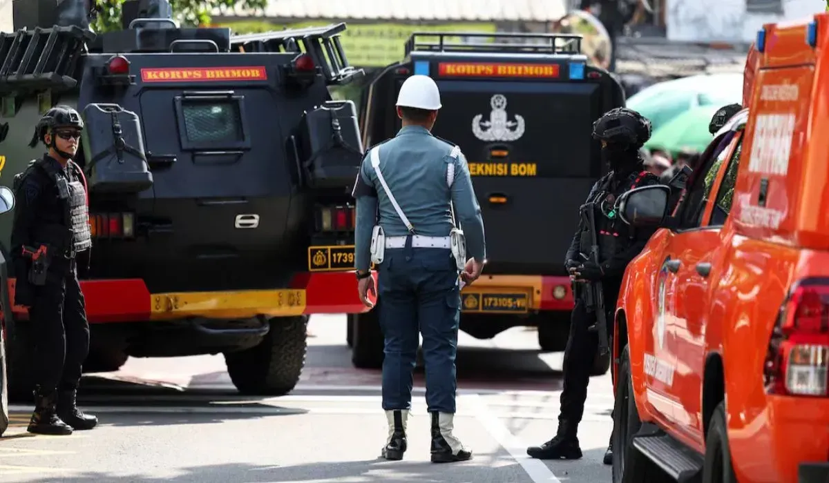 Blast in Indonesia mosque Credit : Social Media
